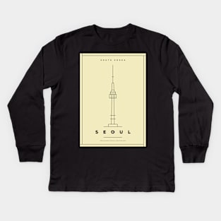 Seoul Minimal Poster Kids Long Sleeve T-Shirt